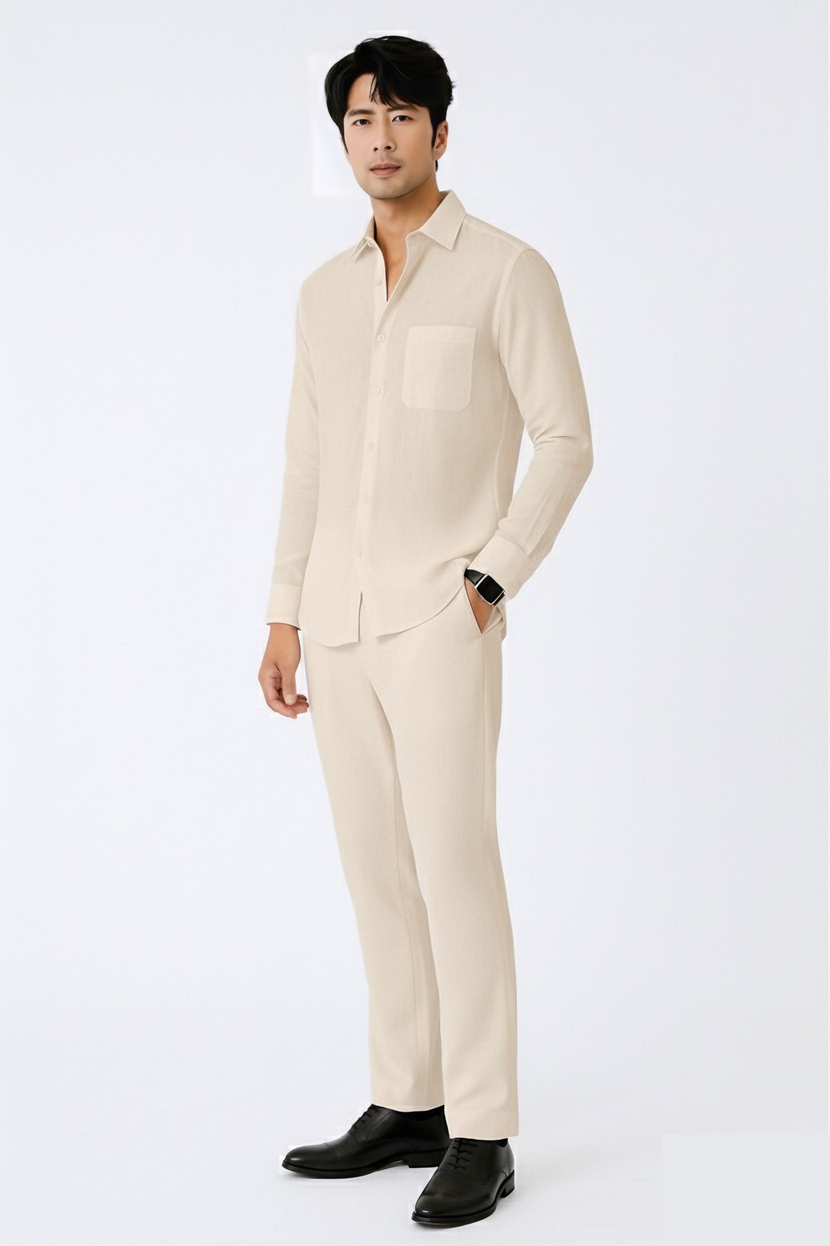 Refined Top & Bottom Set Of Linen, Luxury And Style