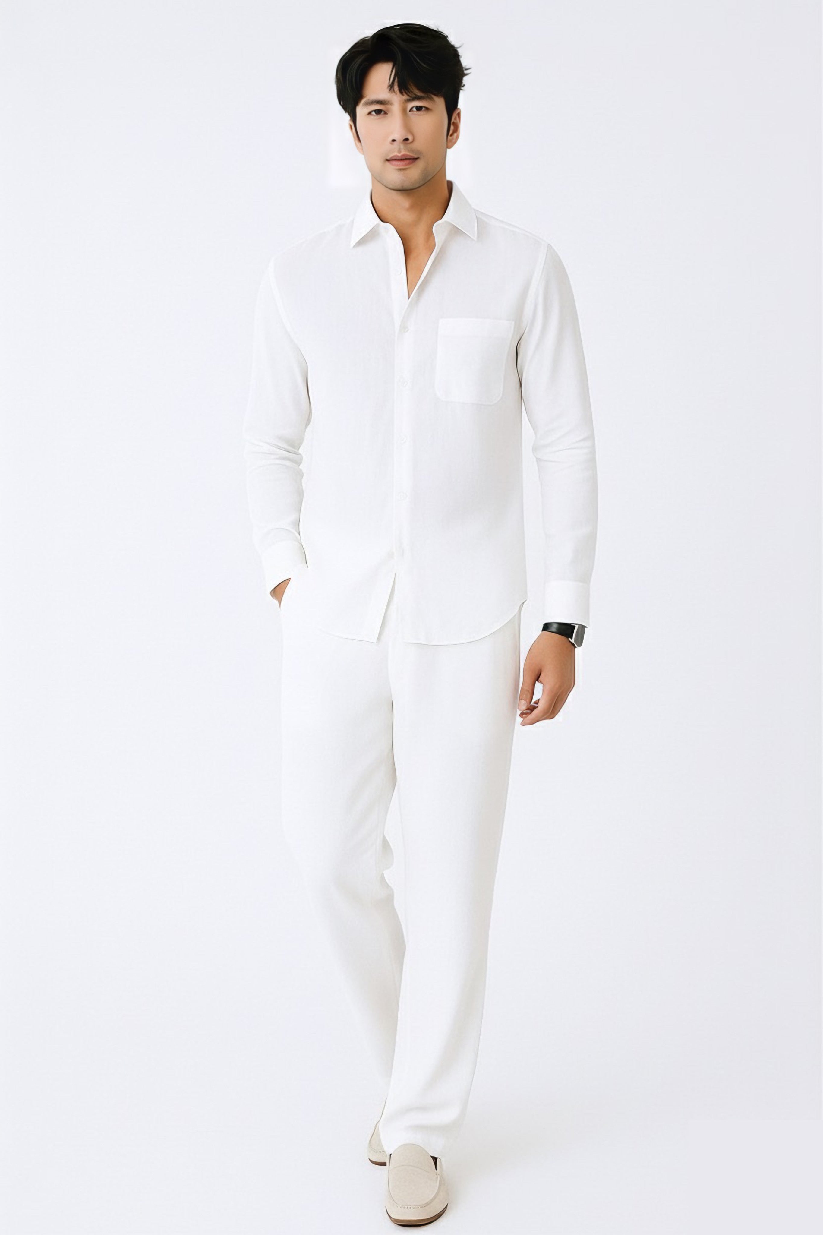 Refined Top & Bottom Set Of Linen, Luxury And Style