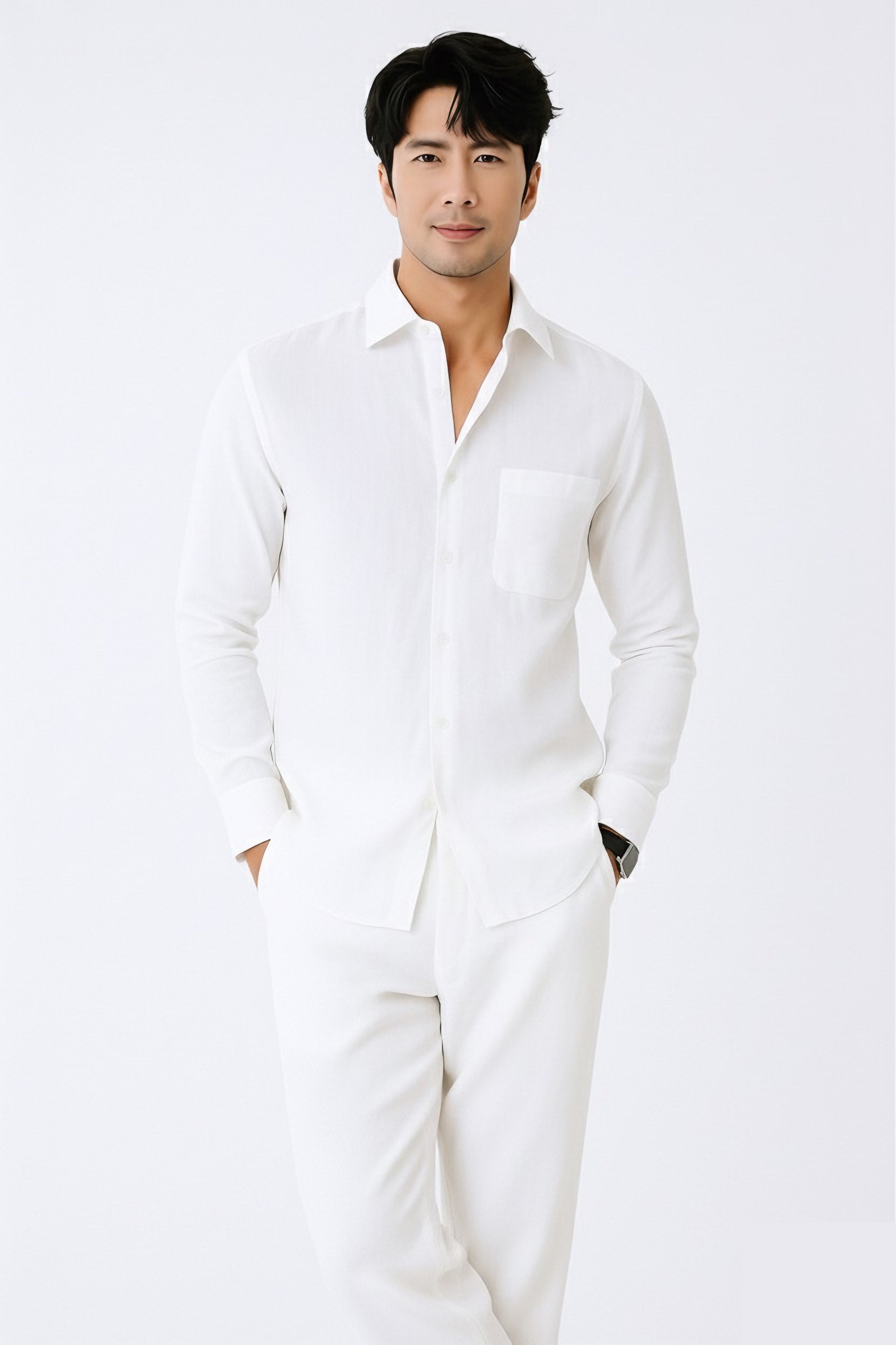 Refined Top & Bottom Set Of Linen, Luxury And Style