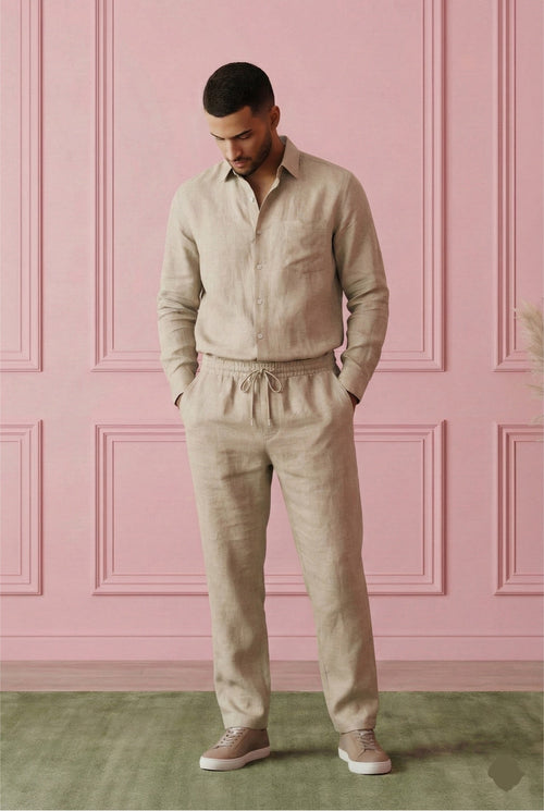 Aura Top & Bottom Set Of Linen, Luxury And Style